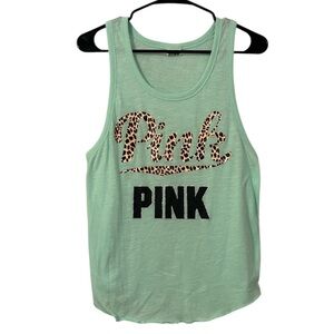 PINK Cheetah Print Logo Tank Top